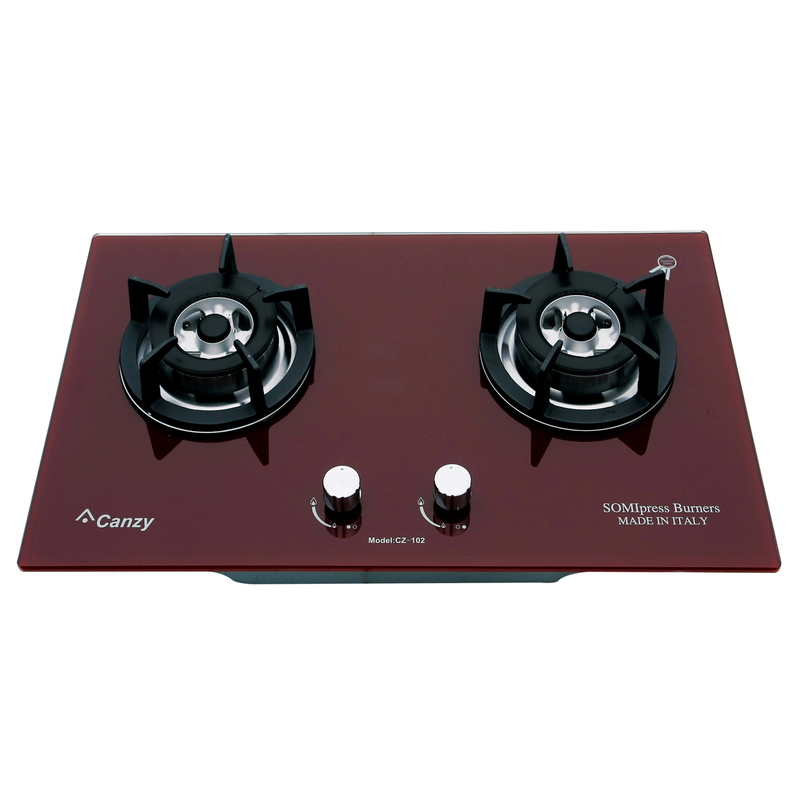 Bếp ga đôi âm Canzy CZ 102 màu đỏ