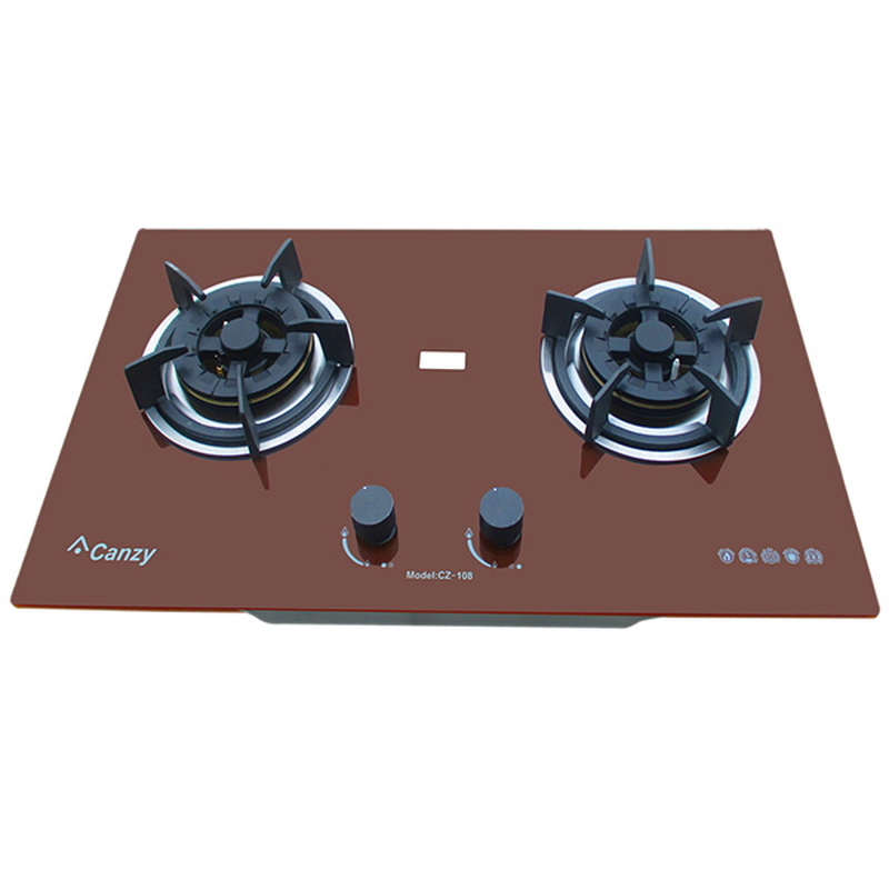 Bếp ga đôi âm Canzy CZ 108 màu đỏ