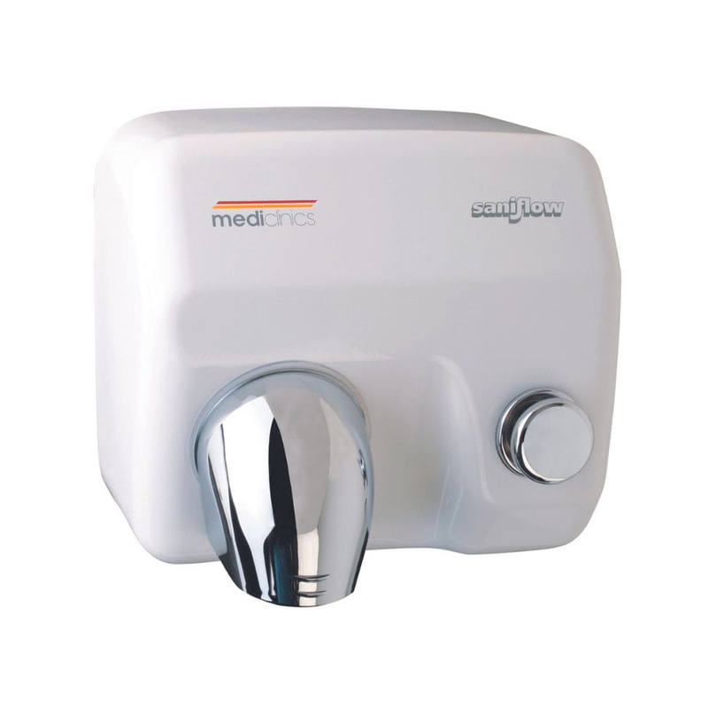 Máy sấy tay Mediclinics E05 siêu tốc cảm biến Saniflow màu trắng có nút nhấn