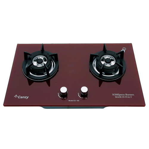Bếp ga đôi âm Canzy CZ 102 màu đỏ
