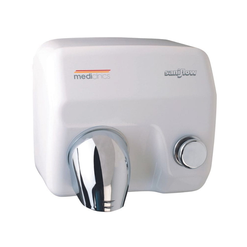Máy sấy tay Mediclinics E05 siêu tốc cảm biến Saniflow màu trắng có nút nhấn